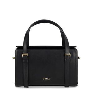 SOFIA Women's Structured Top-Handle Satchel Bag Women BLACK Handbags